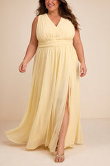 Heavenly Hues Pale Yellow Maxi Dress