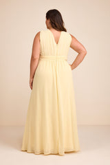 Heavenly Hues Pale Yellow Maxi Dress