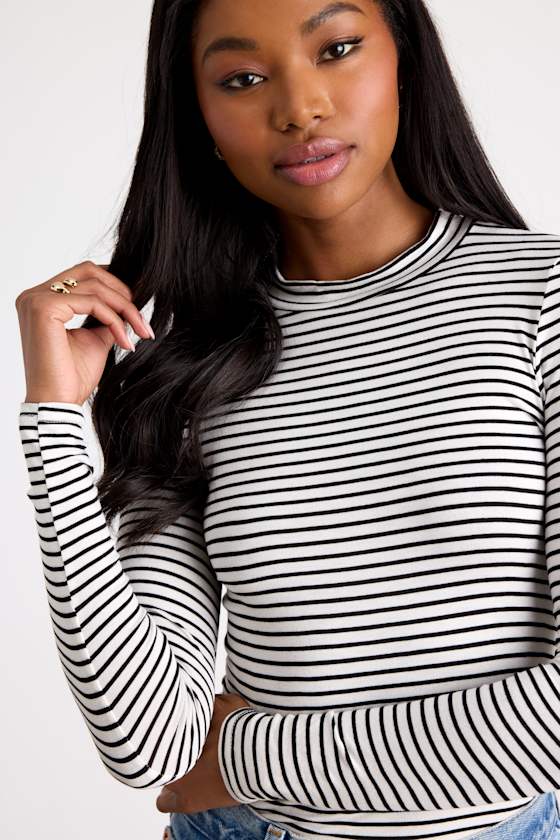 Anything is Posh-ible White Striped Top