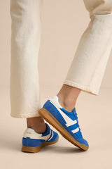 Tornado Sapphire Color Block Suede Leather Sneakers