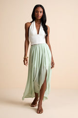 If You Pleats Mint Pleated Maxi Skirt