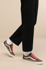 Old Skool Pop Brown and Pink Suede Leather Sneakers