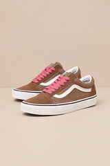 Old Skool Pop Brown and Pink Suede Leather Sneakers