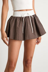 Parker Brown Gingham Mini Skort