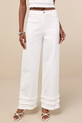 Mckayla White Frayed High-Rise Jeans