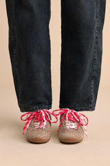 Laini Tan Leopard Printed Suede Leather Lace-Up Sneakers