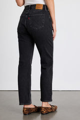 501 Curve Washed Black Straight Leg Jeans
