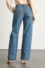 Low Loose Medium Blue Low-Rise Wide-Leg Jeans