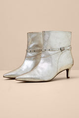 Milan Pewter Distressed Suede Leather Kitten Heel Ankle Boots