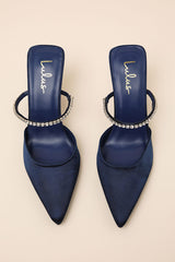 Noha Future Dusk Satin Rhinestone Mule Pumps
