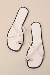 Nya Bone Flat Slide Sandals