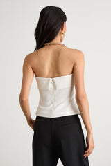 Nikora White Ponte Knit Strapless Top