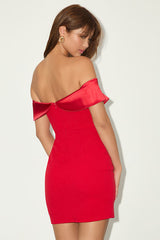 Extravagant Moment Red Off-the-Shoulder Mini Dress