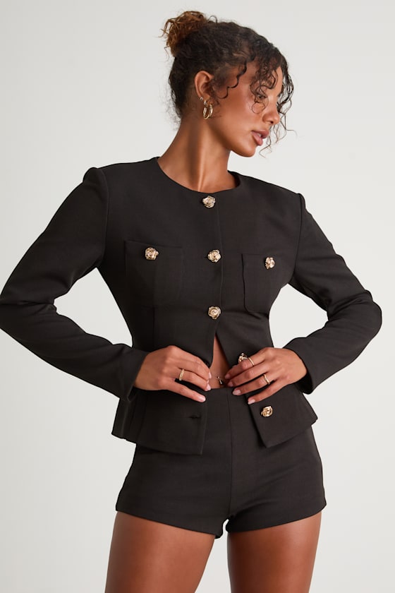 Lynn Black High-Waisted Micro Shorts