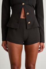 Lynn Black High-Waisted Micro Shorts