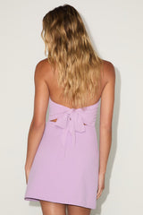 Nadine Lavender Strapless Tie-Back Mini Dress