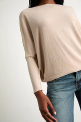 Verla Beige Dolman Sleeve Sweater Top