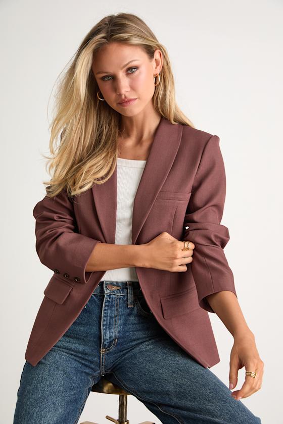 Polished Icon Brown Fitted Blazer