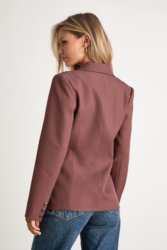 Polished Icon Brown Fitted Blazer
