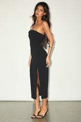Twist and Make Up Black One-Shoulder Bodycon Midi Dress