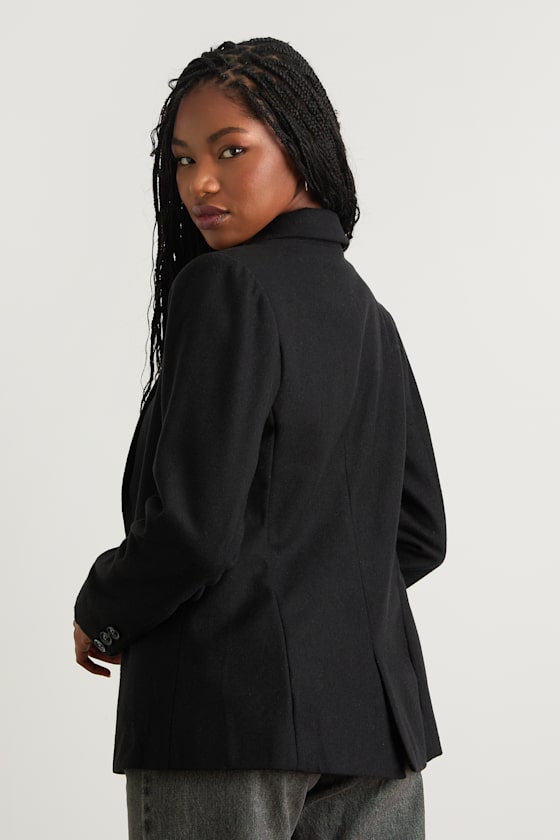 Sophisticated Chic Black Tweed Blazer
