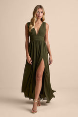 Heavenly Hues Olive Maxi Dress