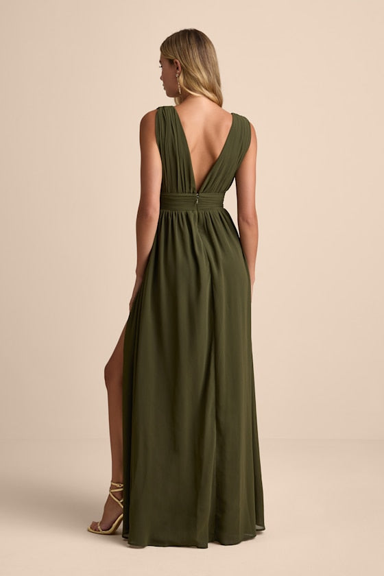 Heavenly Hues Olive Maxi Dress