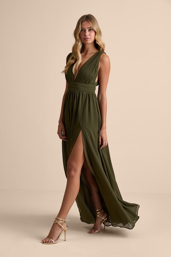 Heavenly Hues Olive Maxi Dress