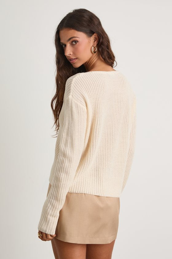 Halifax Cream Knit Sweater