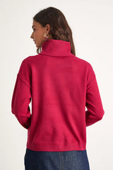 Amazing Memories Berry Red Turtleneck Sweater