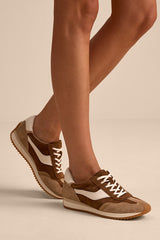 B.Ntcd Brown Multi Suede Leather Sneakers