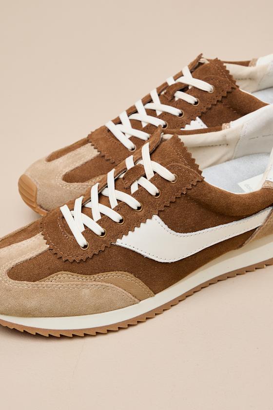 B.Ntcd Brown Multi Suede Leather Sneakers