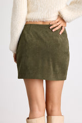 Jones Olive Green Corduroy High-Rise Mini Skirt