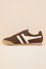 Apollo Dark Brown and Off White Suede Lace-Up Sneakers