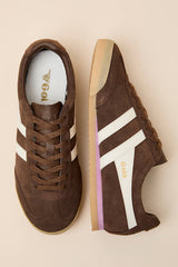 Apollo Dark Brown and Off White Suede Lace-Up Sneakers