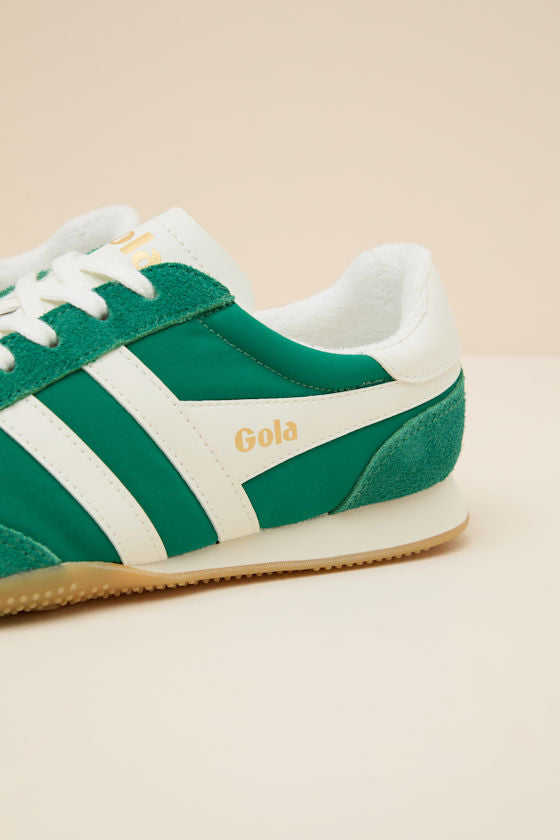 Sprinter Green and Off White Suede Lace-Up Sneakers
