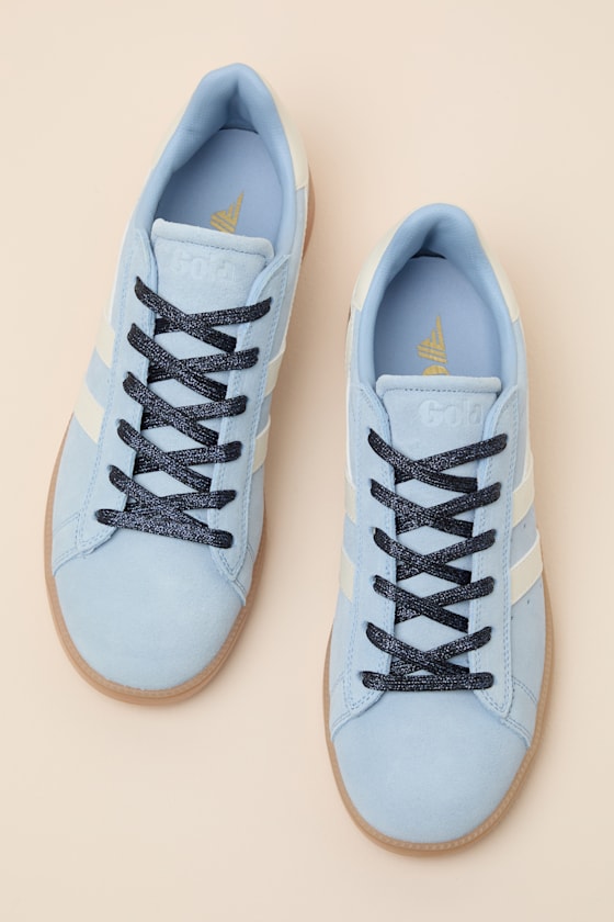 Aztec Air and Off White Suede Leather Lace-Up Sneakers