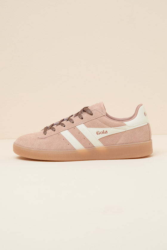 Aztec Cameo and Off White Suede Leather Lace-Up Sneakers