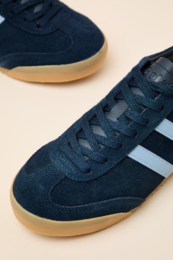 Apollo Navy and Air Suede Lace-Up Sneakers