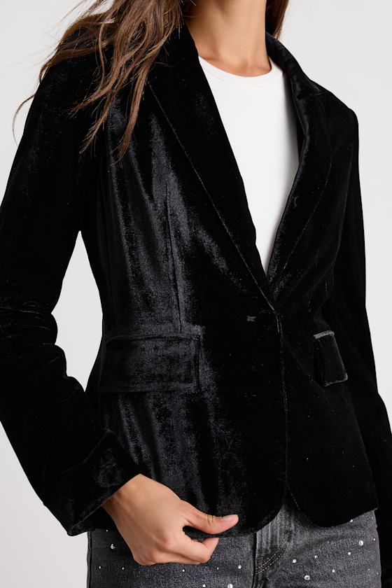 Cashton Black Velvet Blazer