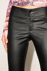 Hanson Black Coated Low-Rise Bootcut Pants
