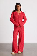 Carvalho Red Ribbed Knit Sweater Pants