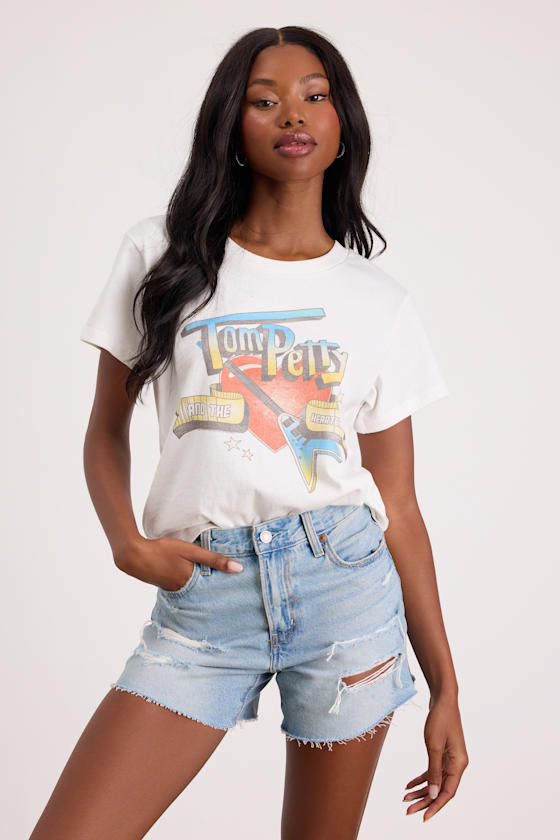 Ribcage Light Wash Distressed High-Rise Denim Shorts