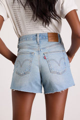 Ribcage Light Wash Distressed High-Rise Denim Shorts
