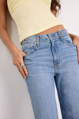 1999 Slouchy Medium Wash Grommet Jeans
