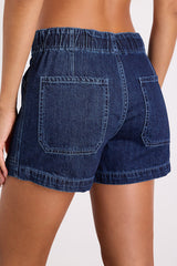 Catalina Dark Wash Denim Drawstring Shorts