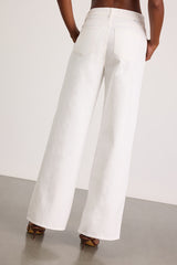 Wanderer White Split Hem Wide-Leg Jeans