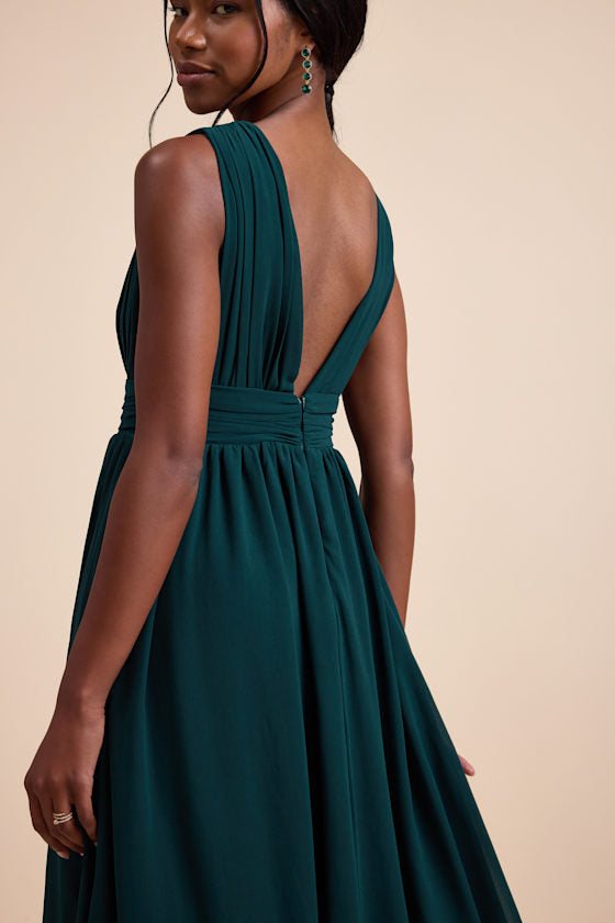 Heavenly Hues Emerald Green Maxi Dress