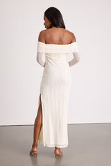 Eulalie Cream Lace Off-the-Shoulder Maxi Dress