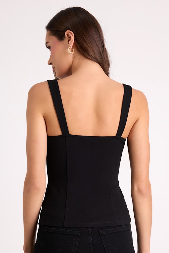 Letty Black Lace Bustier Tank Top